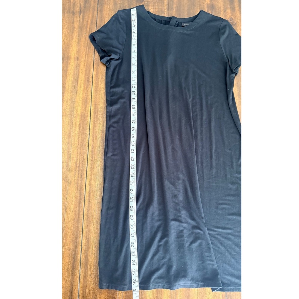 J. Jill Wearever Black Short Sleeve Pleated Button Back Shift Dress Womens M - Picture 11 of 12